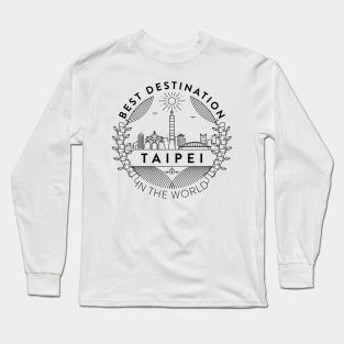 Taipei Minimal Badge Design Long Sleeve T-Shirt